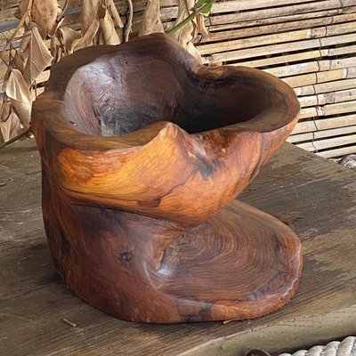 Brutalist Olive Wood Vide Poche by Charlotte Perriand, France, 1950s-UR-1017799