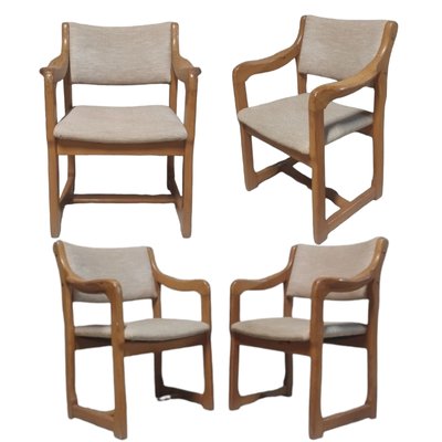 Brutalist Pine Chairs, Set of 4-TCS-1702563