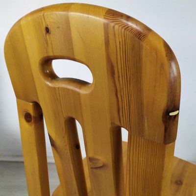 Brutalist Pine Dining Chairs, Set of 4-EAD-1288861