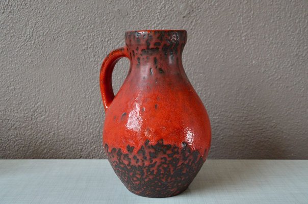 Brutalist Red Lava Vase from Carstens Tönnieshof, 1960s-AIU-836613