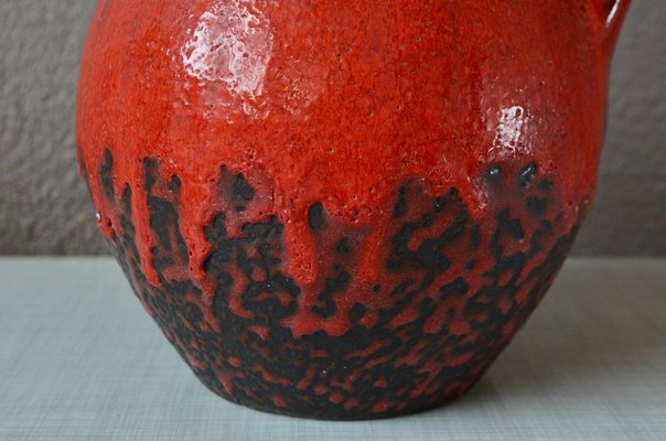 Brutalist Red Lava Vase from Carstens Tönnieshof, 1960s-AIU-836613