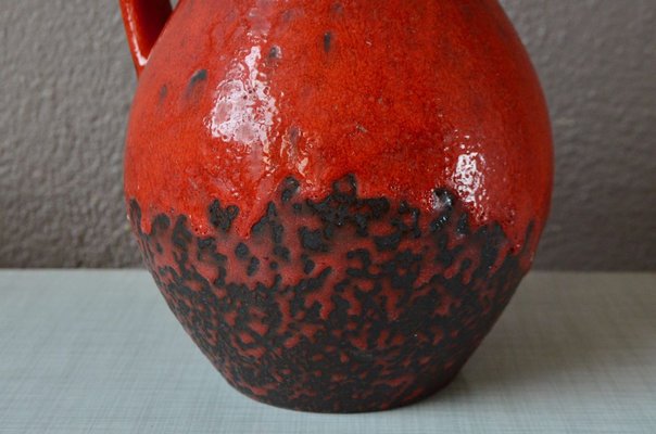 Brutalist Red Lava Vase from Carstens Tönnieshof, 1960s-AIU-836613