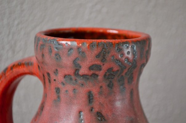 Brutalist Red Lava Vase from Carstens Tönnieshof, 1960s-AIU-836613