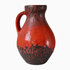 Brutalist Red Lava Vase from Carstens Tönnieshof, 1960s-AIU-836613