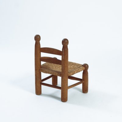 Brutalist Rush Childrens Chair in the style of Charles Dudoyt, 1950s, Set of 2-NQU-1396500