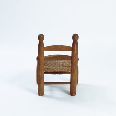 Brutalist Rush Childrens Chair in the style of Charles Dudoyt, 1950s, Set of 2-NQU-1396500