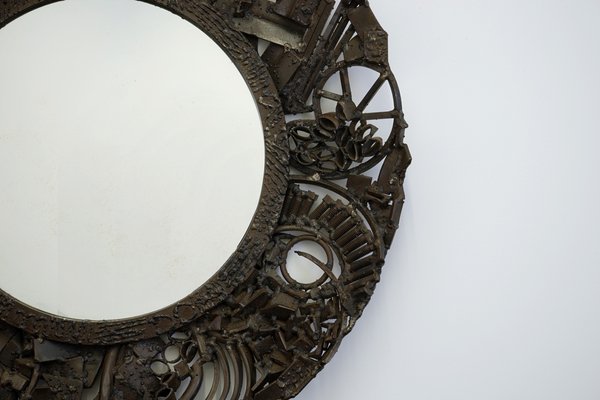 Brutalist Rusted Steel Mirror, 1950s-WCH-547968