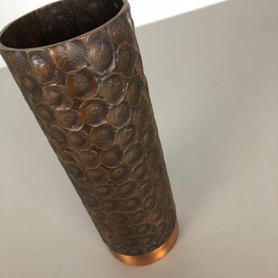 Brutalist Sculptural Copper Vase in the Style of Auböck, Austria, 1950s-QZ-1053043