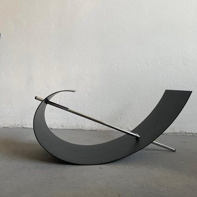 Brutalist Sculptural Steel and Glass Coffee Table, 1990s-EHE-1431525