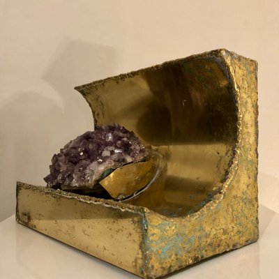 Brutalist Sculpture with Amethyst, 1980-ZD-1154783