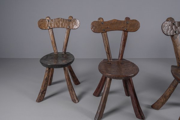 Brutalist Sculptured Chairs in the Style of Alexandre Noll, 1960s, Set of 5-KQB-1424992