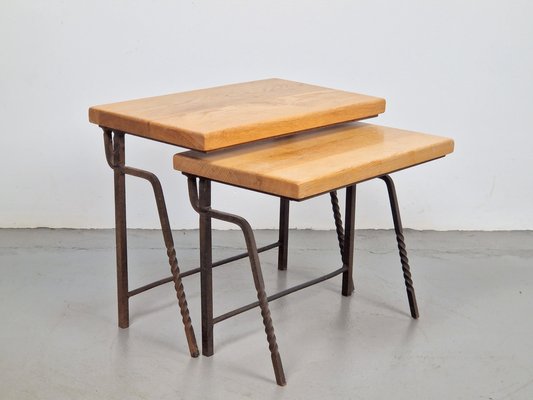 Brutalist Side Table Nesting Tables, 1970s, Set of 2-AXJ-1724725