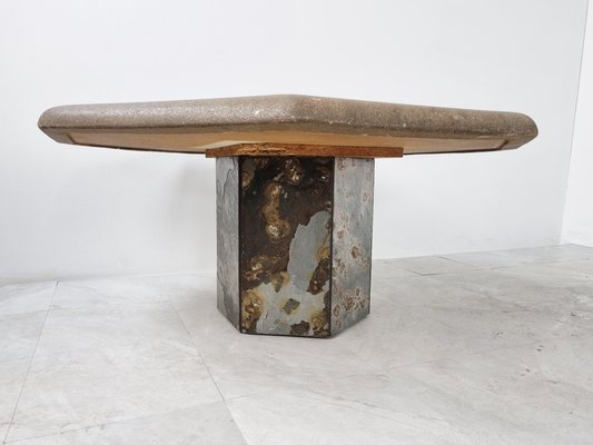 Brutalist Slate Coffee Table, 1970s-IRH-1264900