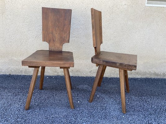 Brutalist Solid Oak Chalet Chairs, 1960s, Set of 2-SSK-1800397