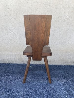 Brutalist Solid Oak Chalet Chairs, 1960s, Set of 2-SSK-1800397