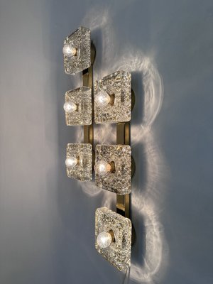 Brutalist Square Murano Glass and Brass Wall Art Sconces by Egon Hillebrand, Germany 1960s, Set of 2-JP-1820933