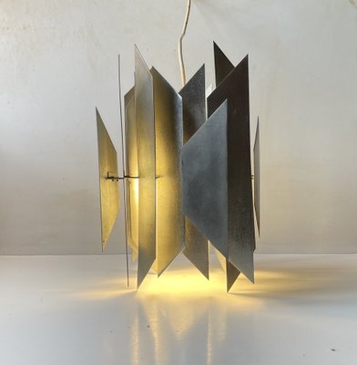 Brutalist Steel Ceiling Lamp by Simon P. Henningsen for Lyfa, 1960s-LCR-1750493