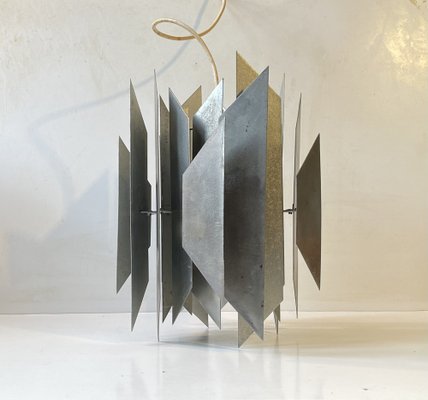 Brutalist Steel Ceiling Lamp by Simon P. Henningsen for Lyfa, 1960s-LCR-1750493