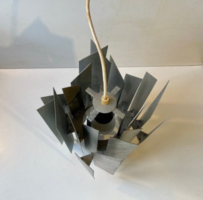 Brutalist Steel Ceiling Lamp by Simon P. Henningsen for Lyfa, 1960s-LCR-1750493