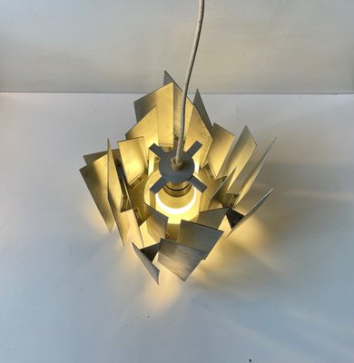 Brutalist Steel Ceiling Lamp by Simon P. Henningsen for Lyfa, 1960s-LCR-1750493