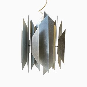 Brutalist Steel Ceiling Lamp by Simon P. Henningsen for Lyfa, 1960s-LCR-1750493