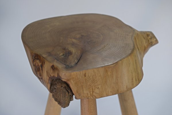 Brutalist Stool in Elm, 1960-NEN-2021755