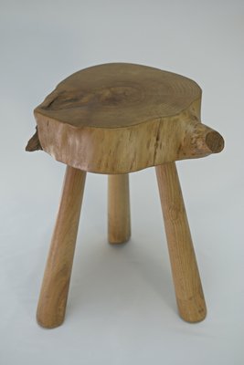 Brutalist Stool in Elm, 1960-NEN-2021755