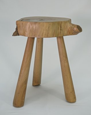 Brutalist Stool in Elm, 1960-NEN-2021755