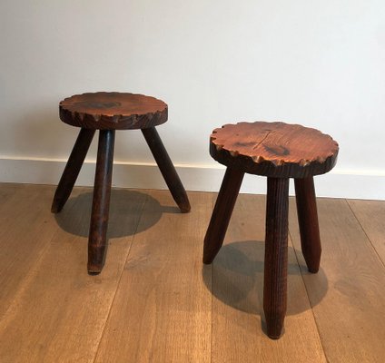 Brutalist Stools, 1950s, Set of 2-BA-1594596