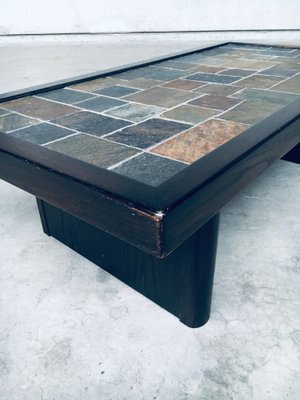 Brutalist Style Slate Tile Inlay Coffee Table, Belgium, 1970s-RQV-1188997