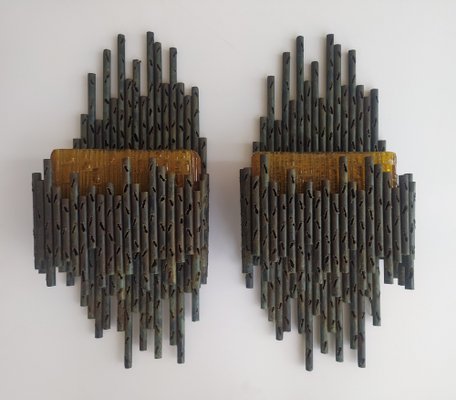 Brutalist Style Wall Sconces by Marcello Fantoni, Set of 2-OEC-1309220