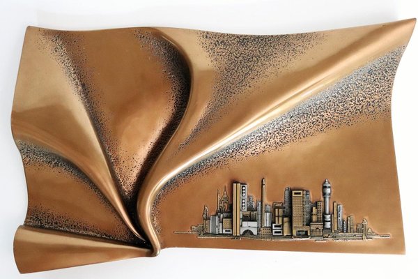 Brutalist Style Wall Sculpture in Bronze by Giovanni Schoeman, 1970s-VNE-966035