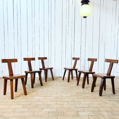 Brutalist T Chairs, Set of 6-EAJ-1342291