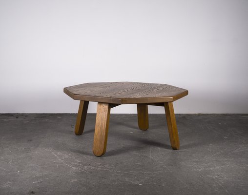 Brutalist Table in Oak in the Style of Dittmann & Co, 1960s.-VLO-1029723