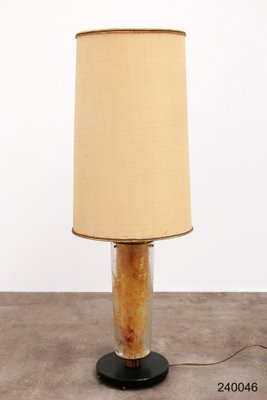 Brutalist Table Lamp Marble & Glass, 1960-EZZ-1802967