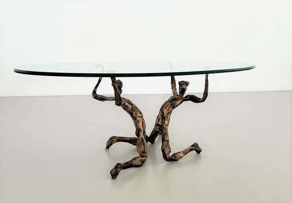 Brutalist Trinidad Coffee Table in Bronze by Salvino Marsura, 1960-VNE-1397306