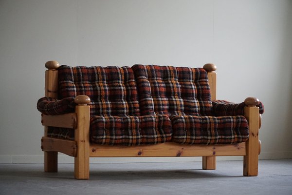 Brutalist Two-Seater Sofa in Pine, 1960s-MXF-1807552