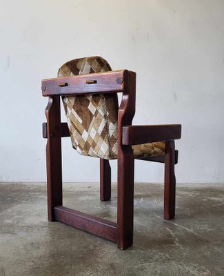 Brutalist Wooden Dining Chairs and Table, 1970s, Set of 9-ITU-1795815