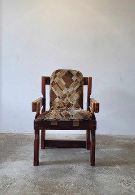 Brutalist Wooden Dining Chairs and Table, 1970s, Set of 9-ITU-1795815