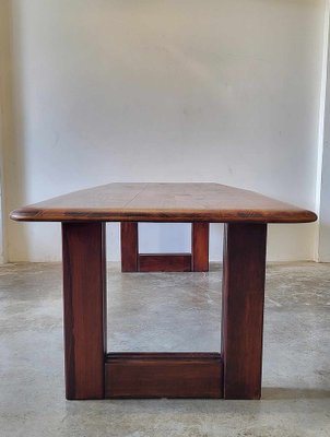 Brutalist Wooden Dining Chairs and Table, 1970s, Set of 9-ITU-1795815