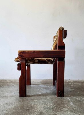 Brutalist Wooden Dining Chairs and Table, 1970s, Set of 9-ITU-1795815