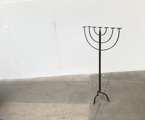 Brutalist Wrought Iron Candleholder-UAH-979477