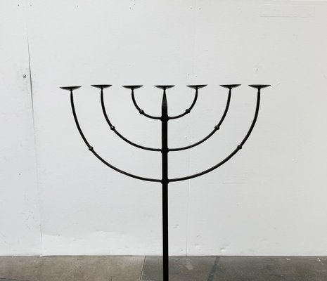 Brutalist Wrought Iron Candleholder-UAH-979477