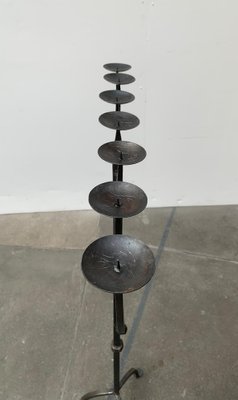 Brutalist Wrought Iron Candleholder-UAH-979477