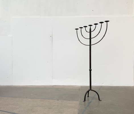 Brutalist Wrought Iron Candleholder-UAH-979477