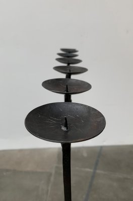 Brutalist Wrought Iron Candleholder-UAH-979477