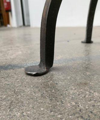 Brutalist Wrought Iron Candleholder-UAH-979477