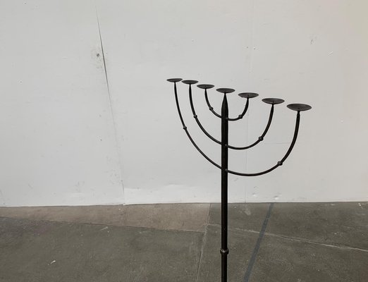 Brutalist Wrought Iron Candleholder-UAH-979477