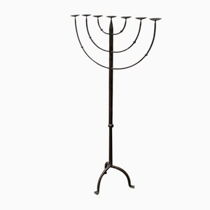 Brutalist Wrought Iron Candleholder-UAH-979477