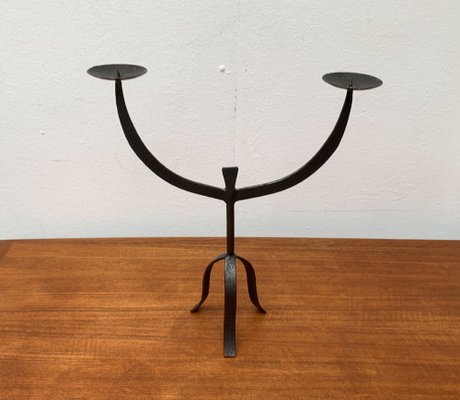 Brutalist Wrought Iron Candleholders, 1960s, Set of 2-UAH-1294645